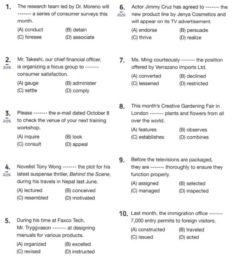 TOEIC READING PART 5 | Dạng Câu Từ Vựng – giải thích & từ đồng nghĩa (Phần 2)