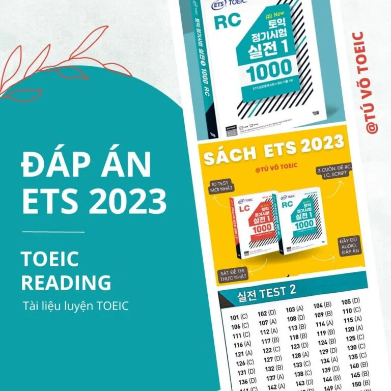 [FULL] Đáp án TOEIC ETS 2023 TOEIC READING – TEST 1 – 10