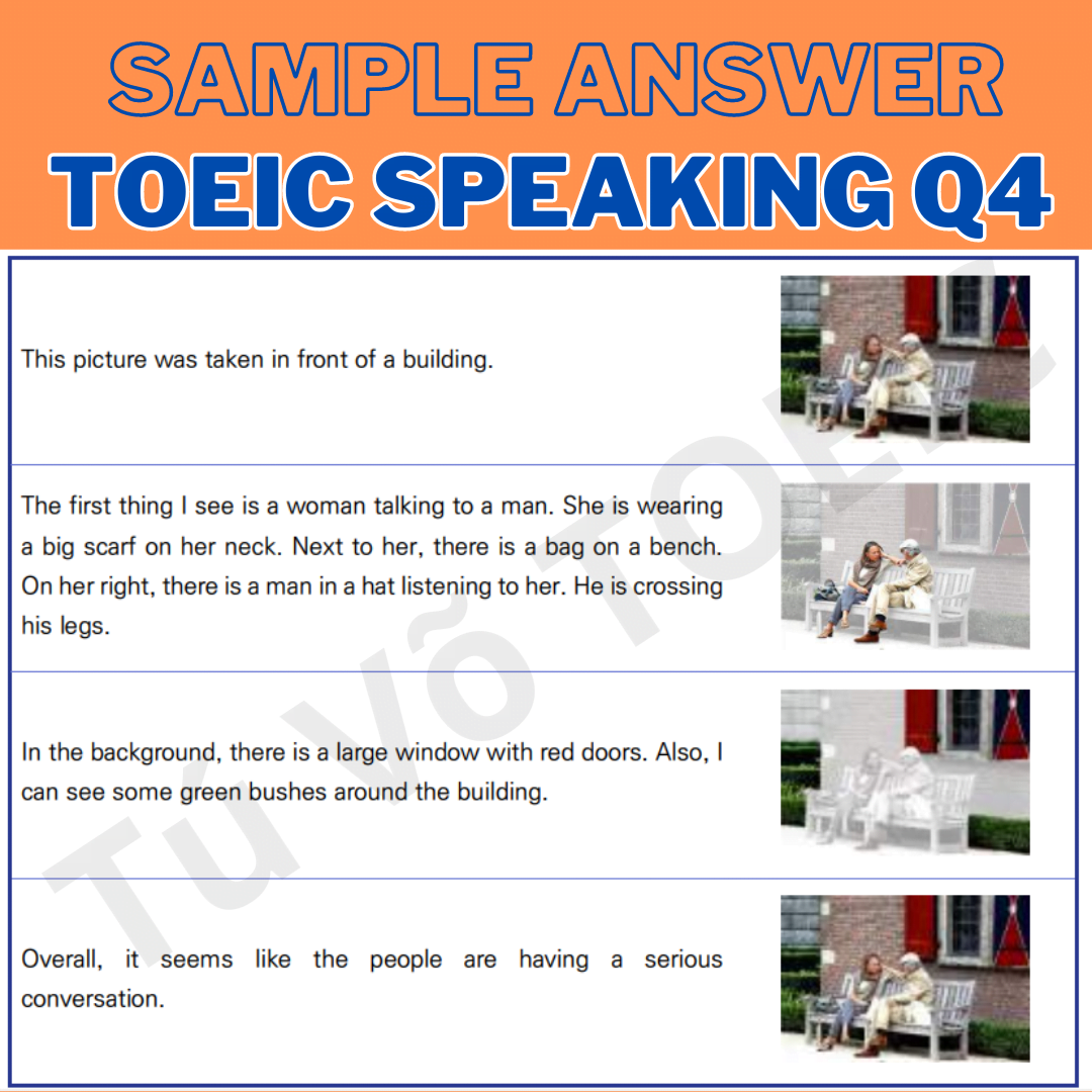 Cùng làm mô tả tranh trong đề TOEIC SPEAKING - TOEIC 2&4 kỹ năng