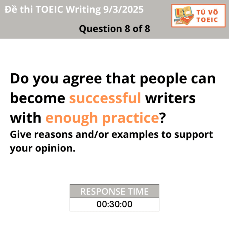 Đề thi TOEIC Writing 9-3-2025