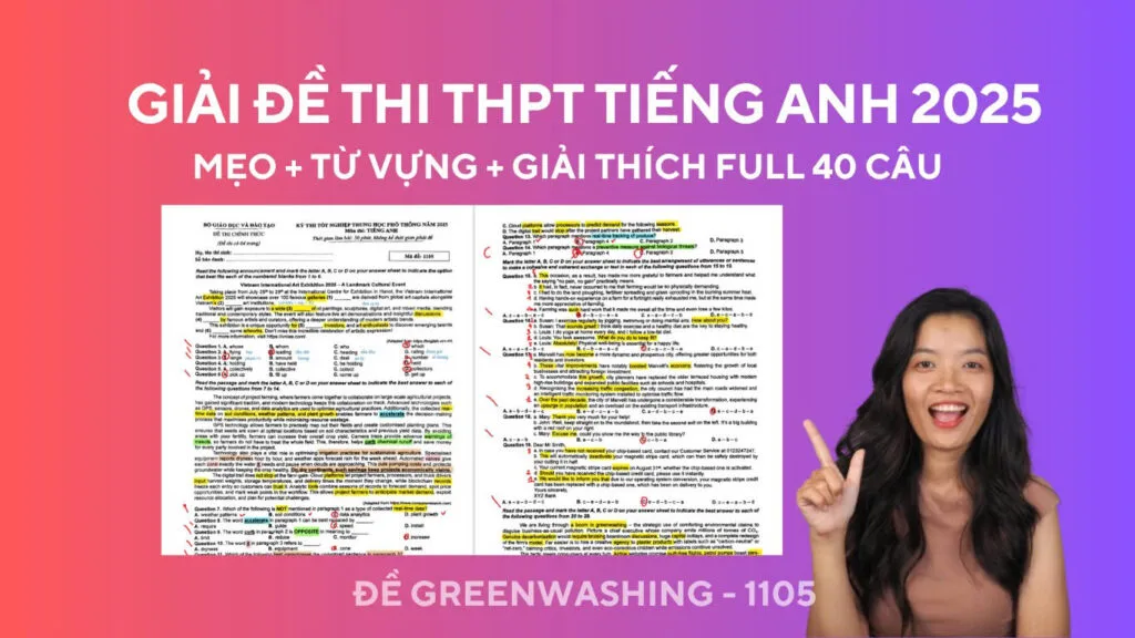Giải đề thi tiếng anh THPT quốc gia 2025