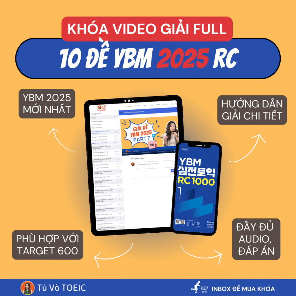 Khóa giải đề YBM 2025 RC